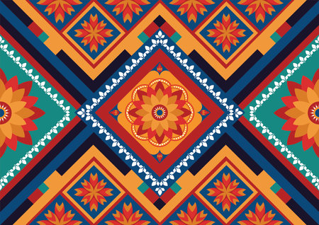 Abstract ethnic geometric, seamless pattern, graphic design geometric print pattern geometric seamless design for gift wrapping paper, carpet, wallpaper, clothing, wrap, fabric, coのイラスト素材