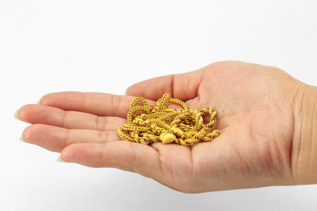 gold on handの写真素材