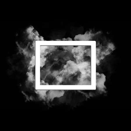 White smoke black background 3d illustration 3d renderingの写真素材