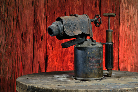 spiritlamp on red backgroundの写真素材