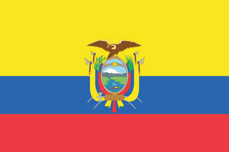 Vector Ecuador flag, Ecuador flag illustration.のイラスト素材