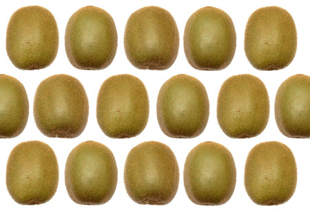 Pattern of Kiwi fruits isolated on white background.の写真素材