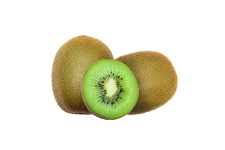 Kiwi fruits isolated on white background.の写真素材