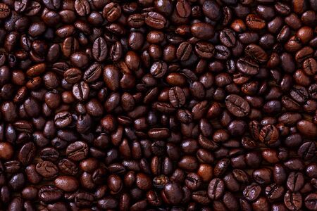 Roasted coffee beans backgroundの写真素材