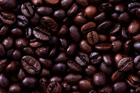 Roasted coffee beans backgroundの写真素材