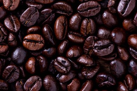 Roasted coffee beans backgroundの写真素材