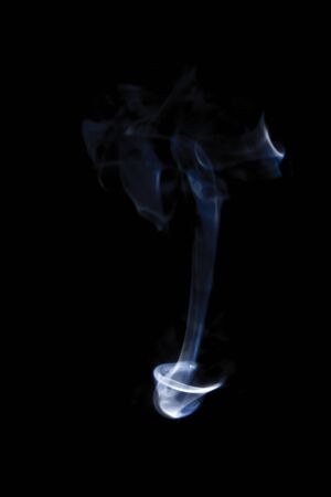 movement of smoke on black background, smoke background, abstract smoke on black backgroundの写真素材