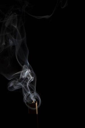 movement of smoke on black background, smoke background, abstract smoke on black backgroundの写真素材