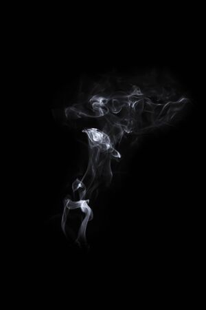 movement of smoke on black background, smoke background, abstract smoke on black backgroundの写真素材