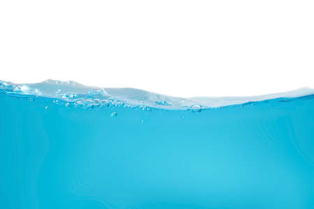 Beautiful water waves create bubbles on the surface of the waves. Waves splashing in the clear blue...
