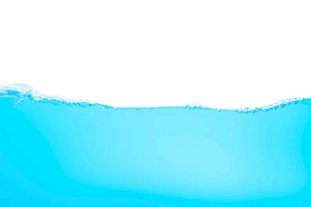 Beautiful water waves Splashed water wave in clean blue waterの写真素材