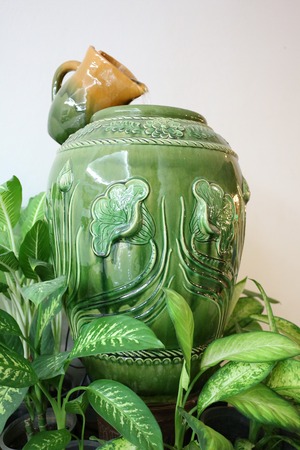 Jar overflow Greenの写真素材