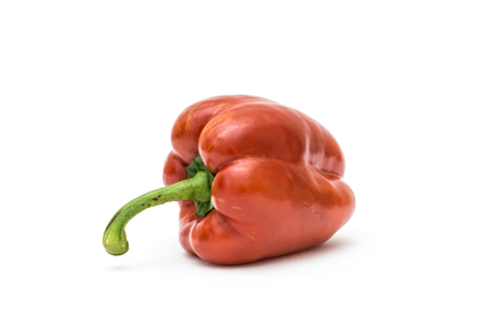 red bell pepper on white backgroundの写真素材
