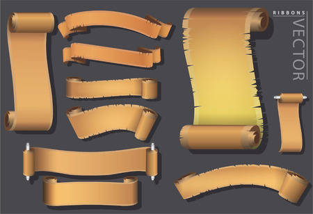 Vintage ribbons banner vectorのイラスト素材