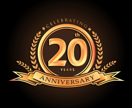 20th anniversary celebrating classic vector logo designのイラスト素材