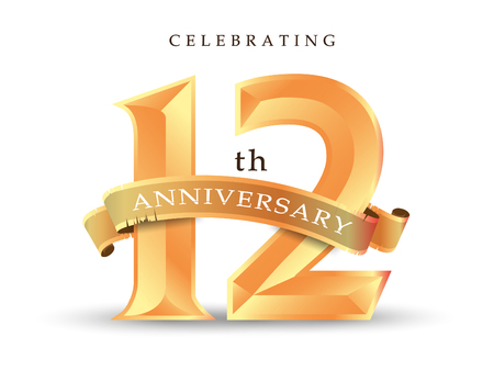 Template number 12th anniversary celebrating classic logo vector illustrationのイラスト素材