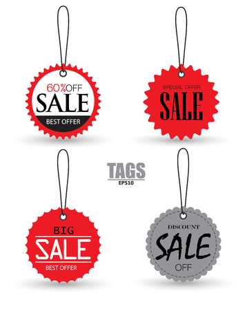 Set of sale tags with. Vector labels special offer for design banners and flyers. Isolated from the backgroundのイラスト素材