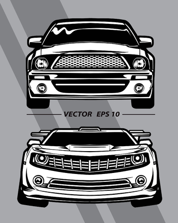 front view lined pattern cartoon on gray backgroundのイラスト素材