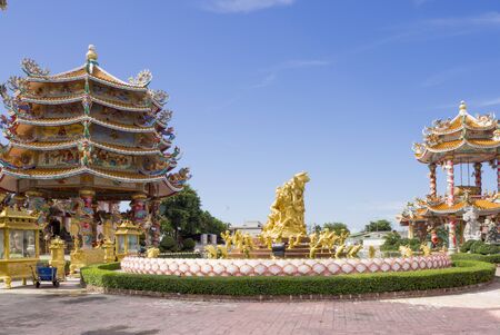 Chon Buri, THAILAND August 31, 2017 Chinese Temple, Buddhist shrine in Chon Buriのeditorial素材