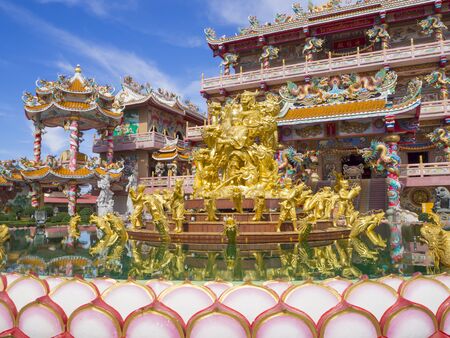 Chon Buri, THAILAND August 31, 2017 Chinese Temple, Buddhist shrine in Chon Buriのeditorial素材