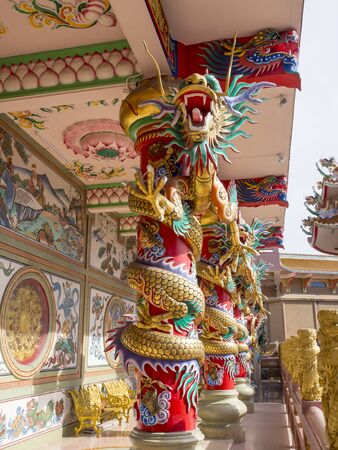 Chon Buri, THAILAND August 31, 2017 Chinese Temple, Buddhist shrine in Chon Buriのeditorial素材