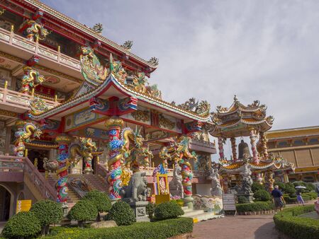 Chon Buri, THAILAND August 31, 2017 Chinese Temple, Buddhist shrine in Chon Buriのeditorial素材