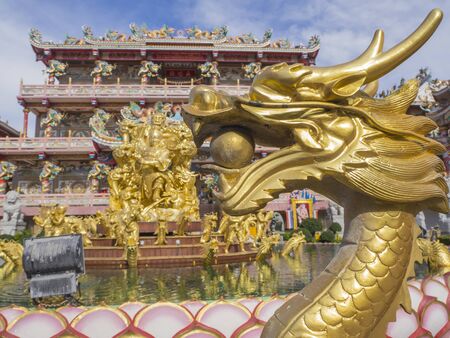 Chon Buri, THAILAND August 31, 2017 Chinese Temple, Buddhist shrine in Chon Buriのeditorial素材
