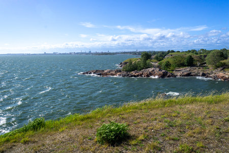 Photo of the Baltic Sea seen from the island of Suomenlinna, in the city of Helsinki. Sunny day.の写真素材