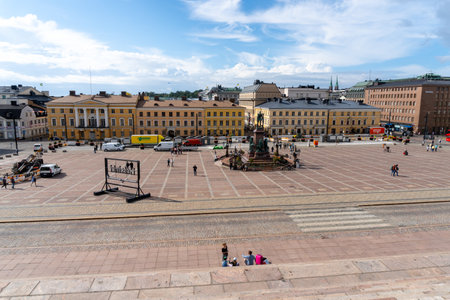 View of the central square in Stockholm, Sweden.の写真素材