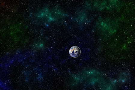 Alone Planet Earth in the vacant space