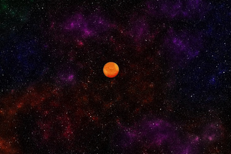 Alone Planet Mars in the vacant spaceの写真素材