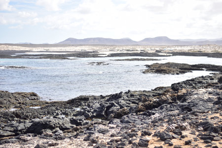 Spanish View Landscape in Lanzarote Tropical Volcanic Canary Islands Spain