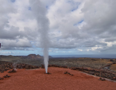Volcanic landscape in Volcanic National Park, Lanzarote