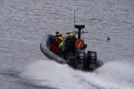 US Coast Guard boat at the Hudson River in New York