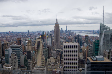 View of New York City from the Empire State Building, USA.の写真素材