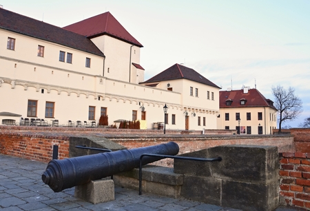 Spilberk Castle with a cannonのeditorial素材