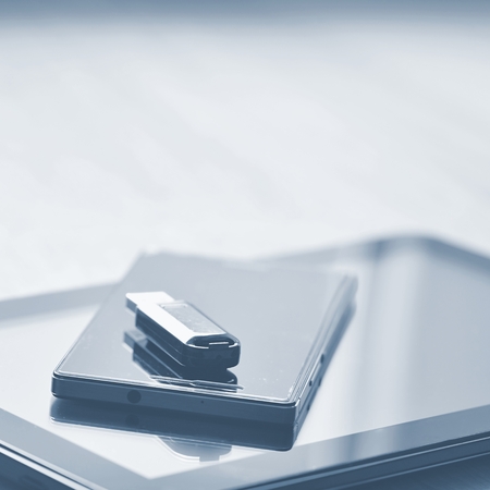 Tablet with smart phone and USB flash drive