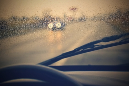 Driving in bad rainy weather