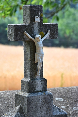 Cross on graveの写真素材
