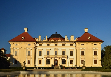 Slavkov baroque castle (national cultural landmark) Slavkov - Austerlitz near Brno, South Moravia, Czech republic.のeditorial素材