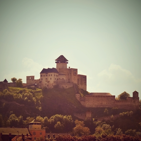 Trencin Castle, Europe-Slovak Republic. Beautiful old architecture. Landscape.のeditorial素材