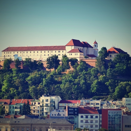 Spilberk castle, Brno - Central Europe, Czech Republic. Beautiful old castle in the city center.のeditorial素材