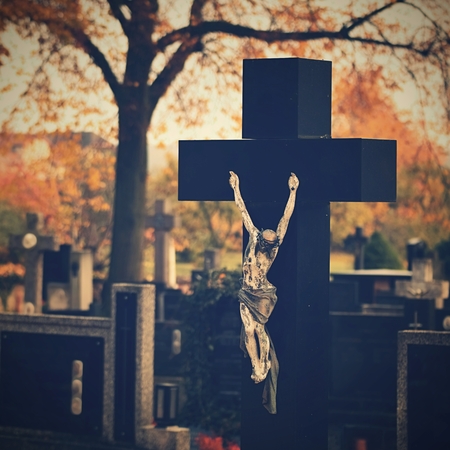 Cemetery, background for Halloween.の写真素材