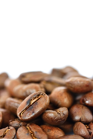 Coffee beans isolated on white clean background.の写真素材