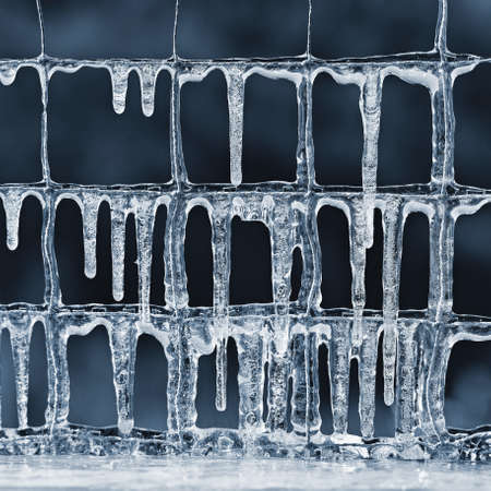 Beautiful icicles in winter. Concept for winter and frost.
