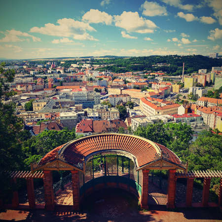 City of Brno - Czech Republic - Europe. Beautiful views of the city and houses on a sunny summer day.の写真素材