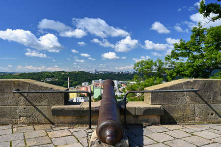 City of Brno - Czech Republic - Europe. Beautiful old cannon near Spilberk castle above the town.