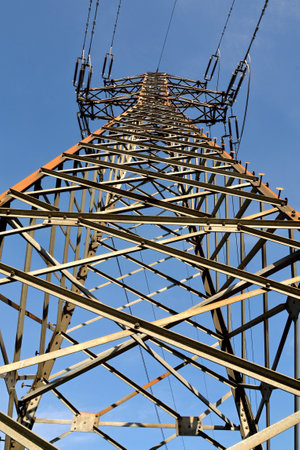 high voltage post High-voltage tower sky background. electricity pylon