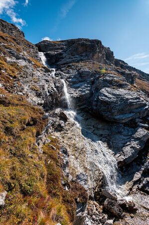 Ova dal Munt Bergbach bei Futschellas im Engadin im Herbstの写真素材