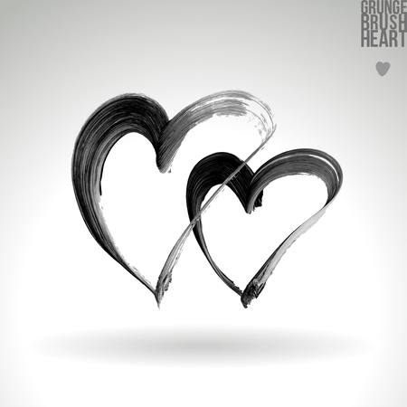 Brush stroke and texture. Heart symbol. Vector design.のイラスト素材